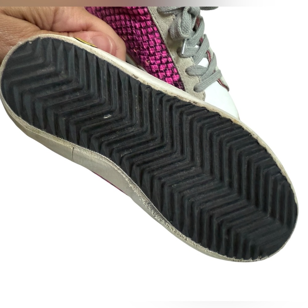 GOLDEN GOOSE Superstar Kids Fuchsia Snakeskin Sneakers - Size 25 / 8.5 - Picture 10 of 13
